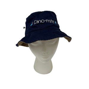 Flapjack Kids Reversible Blue Dino Tan Dino Toddler Boy's Sun Bucket Hat 2T-4T